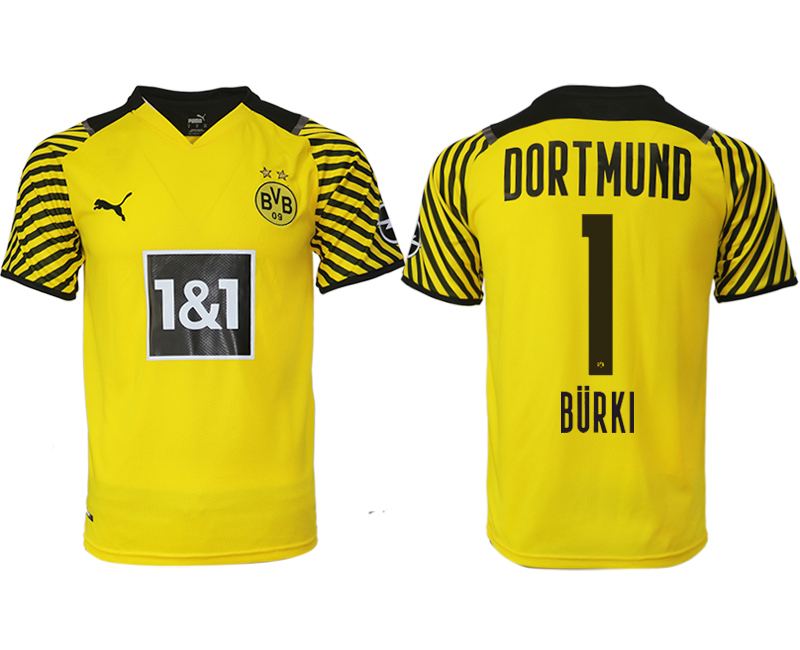 Men 2021-2022 Club Borussia Dortmund home yellow aaa version #1 Soccer Jersey->borussia dortmund jersey->Soccer Club Jersey